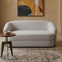 Elegantensemble Wood 2 Seater With Upholstery Non Storage Sofa In Grey Colour