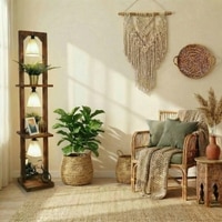 Daffodil Beige Jute Floor Lamp with Beige Jute Base