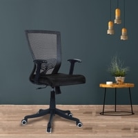 Ebeaony Mid Back Ergonomic Chair in Black Colour