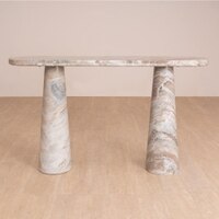 Hump Marble Console Table in White Colour
