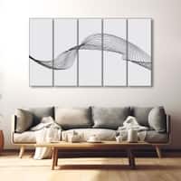 The Castle Decor Abstract Wall Painting Wooden Framed 27x48 Inch for Living Room (Style 1)