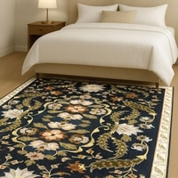 Luxe Home Polyester Twilight Floral Carpet – (3x5 Feet, Multicolor, TPR)