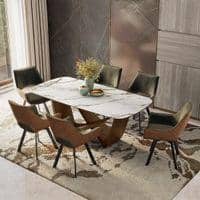 Paloma 6 Seater Pluto Spanish Ceramic Dining Table With Casey Dining Chairs