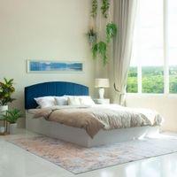 Satya Engineered Wood Queen Size Bed In White Finish