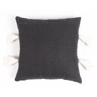 Pin Stripe Monochrome Tasseled Cotton Cushion Cover