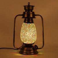 Bradford MultiColour Glass Lantern Table Lamp