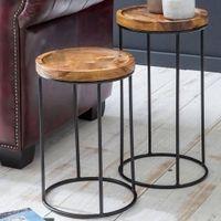 Shadow Solid Wood Nested Tables - Set of 2