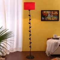 Brynn Black Cotton Shade Floor Lamp