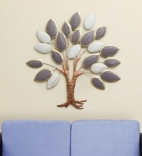 W-Ivory Abstract Metal Wall Decor in Multicolor Set of 1