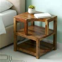 Aural Bedside Table - Teak Finish