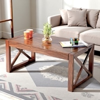 Hudson Sheesham Wood Coffee Table In Teak Finish