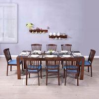 Vanalen Glass 6 To 8 Seater Dining Table In Dark Walnut Finish