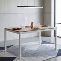 Holven 4 Seater Rectangular Dining Table European oak & white
