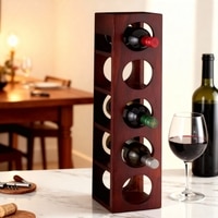 Ikiriya Sheesham Wood Accent Wine Rack in Honey Finish
