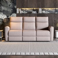 Canyon Three Seater Manual Fabric Recliner in Greige Beige Colour