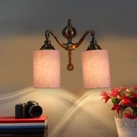 Devansh Metal Electric Wall Light in Grey Colour with Grey Shade Count of 2 Lights