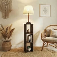 Ebenezer Beige Jute Floor Lamp with Beige Jute Base