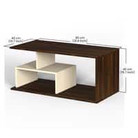 BLUEWUD Smohn Engineered Wood Coffee Center Sofa Tea/Teapoy Console Table for Sofa Set Living Room Home Hall (Brown Maple & Beige)