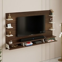 Bluewud Harri Engineered Wood Tvcabinet In Brown Maple & White Finish