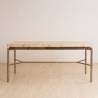 Nouve Stainless Steel Six Seater Dining Table in Gold Finish