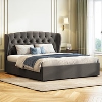 Holmebrook Upholstered Storage Bed In Hydraulic in King Size Urban Grey Colour
