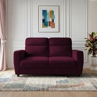 Alvaro Velvet 2 Seater Sofa Red wine Color