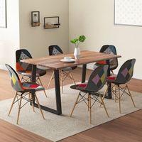 Aquila Live Edge Solid Wood 6 Seater Dining Table In Teak Finish