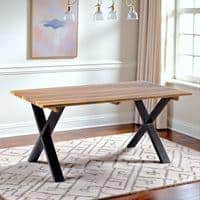 Rosslyn Sheesham Wood Contemporary Dining Table In Teak Finish