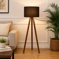 Two Fold Desmond Floor Lamp with Black Shade