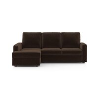 Apollo Compact Sofa (Colour : Dark Earth, Cushion : Soft, Back Type : High Back, Seating Capacity : Left Aligned 2 Seater + Left Aligned Chaise)
