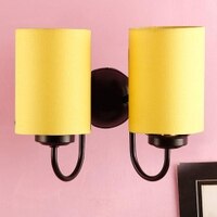 Delbert Yellow Fabric Wall Light