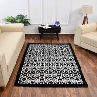 Multicolor Geometric Machine Made Polyester 3 X 5 Feet Carpet