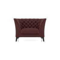 Weston 1 Seater Half Leather Sofa In Bordeaux Italian Leather