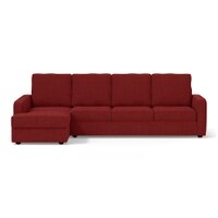 Apollo Compact Sofa (Colour : Salsa Red, Cushion : Hard, Back Type : Regular, Seating Capacity : Left Aligned 3 Seater + Left Aligned Chaise + Ottoman)