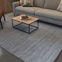 Jaipur Rugs Soft Liner Striping Wool And Viscose 6x9 Feet Milky Blue And Ink Blue Carpet