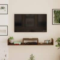 Aero Engineering Wood Wall Mount Tv Entertainment Unit In Brown Maple Finish