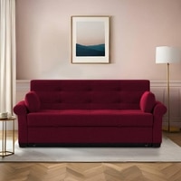 Serta 3 Pull Out Sofa Cum Bed In Maroon Colour