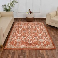 Multicolor Traditional Machine Made Polyester 6 X 9 Feet Carpet