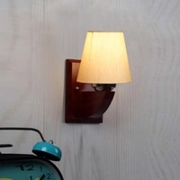 Devansh Solid Wood Electric Wall Light in off-white Colour with off-white Shade Count of 1 Light