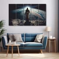 The Castle Decor Jesus Christ Blessing Wall Art Framed Painting 27x48 Inch