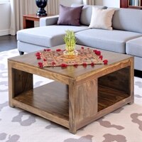 Milan Sheesham Wood Coffee Table In Teak Finish