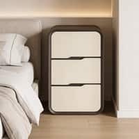 Modern Wood Side Table in White & Black Colour
