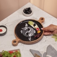 Ireka Home Fintastic Wooden Serving Board with Enamel