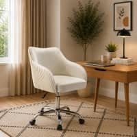 Doe Buck Leisel Modern Off White Velvet Office Chair