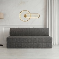Sleepwell Sofa Cum Bed 3 Seater Queen Bed Resitec Foam Grey 75x60x7 Inch