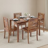 Catria - Capra 4 Seater Dining Table Set (Finish- Teak)