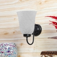Devansh Metal Electric Wall Light in black Colour with White Shade Count of 1 Light