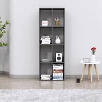 Hexa Engineered Wood Bookshelf Multipurpose Storage Rack in Slate Grey Colour