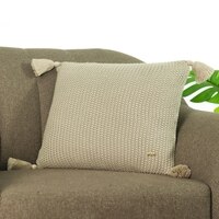 Moss Knit Pale Whisper Cotton Cushion Cover 16X16  Inches