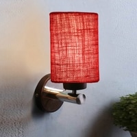 Devansh Metal Electric Wall Light in Maroon Colour with Maroon Shade Count of 1 Light